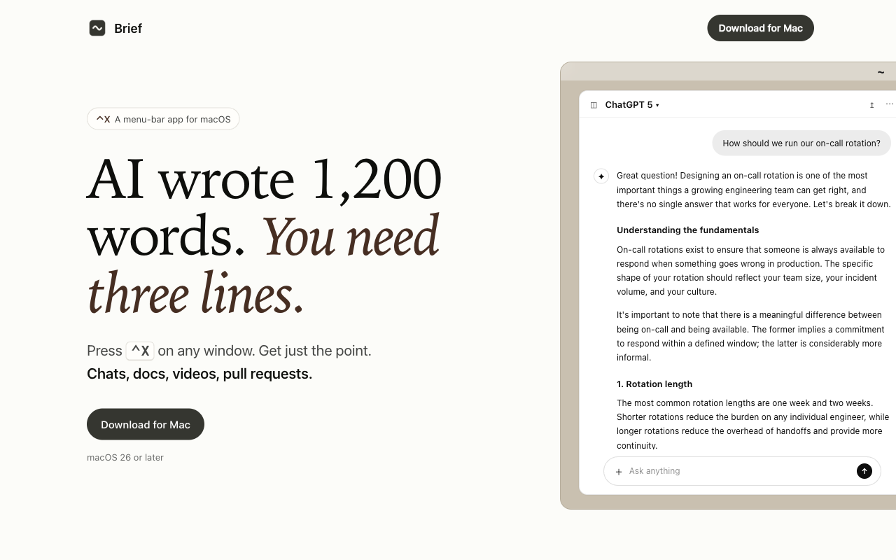 Brief screenshot 1